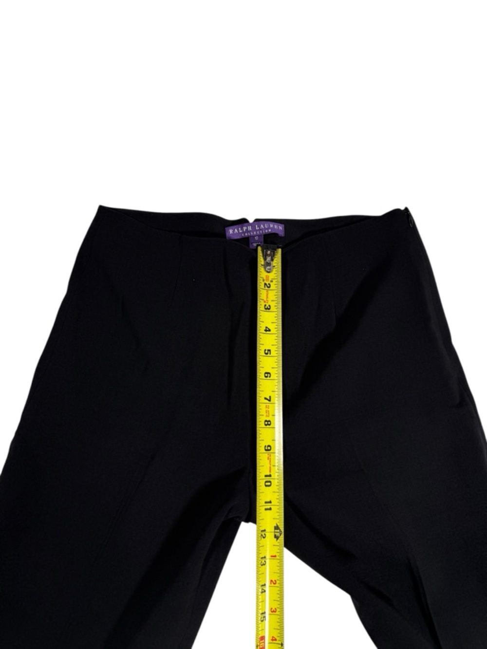 Ralph Lauren Purple Label Collection Wool Pant Sz 10 Designer Black Career - Picture 4 of 8